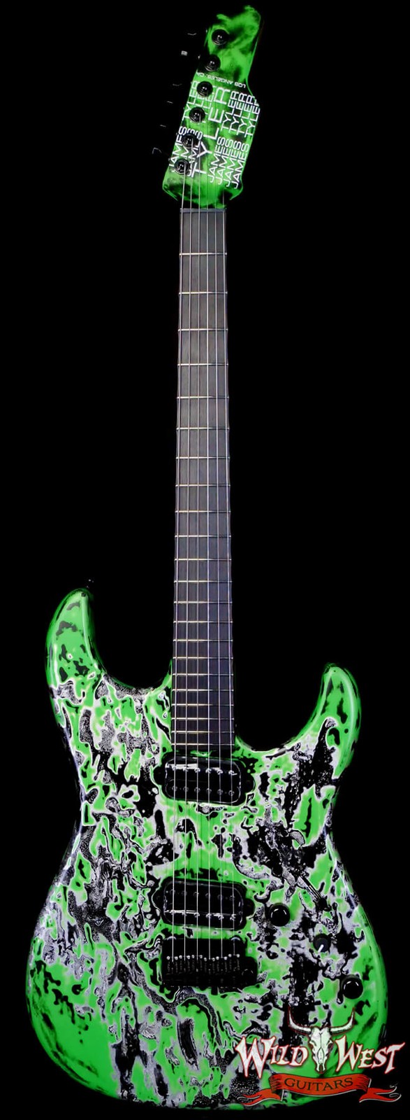 James Tyler USA Studio Elite HD HH Roasted Maple Neck Neon Green Shmear 7.45 lbs