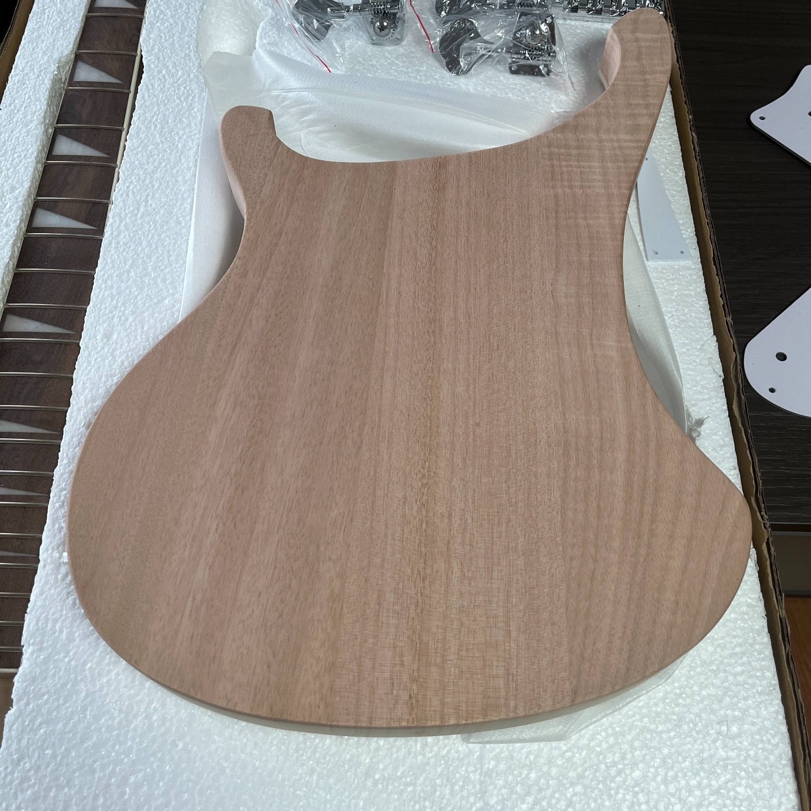 Ship US DIY 4-string bass guitar Electric Guitar Kit Unfinished Mahogany Body