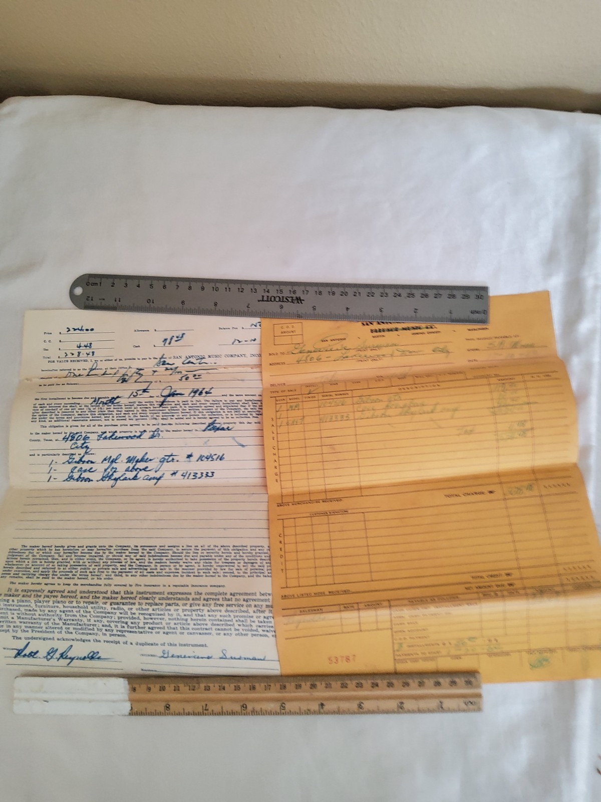 1963 Gibson Melody Maker Electric Guitar w/ Case, Amplifier and original receipt