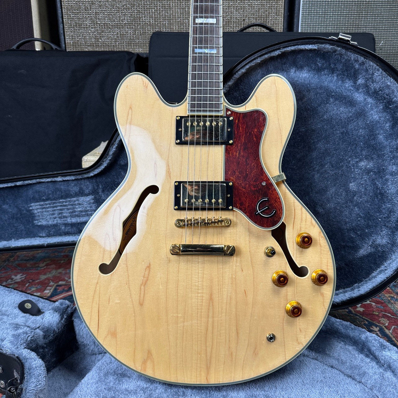 *VIDEO* Epiphone Sheraton II Semi-Hollow Body Natural w/Hard Case- 2008