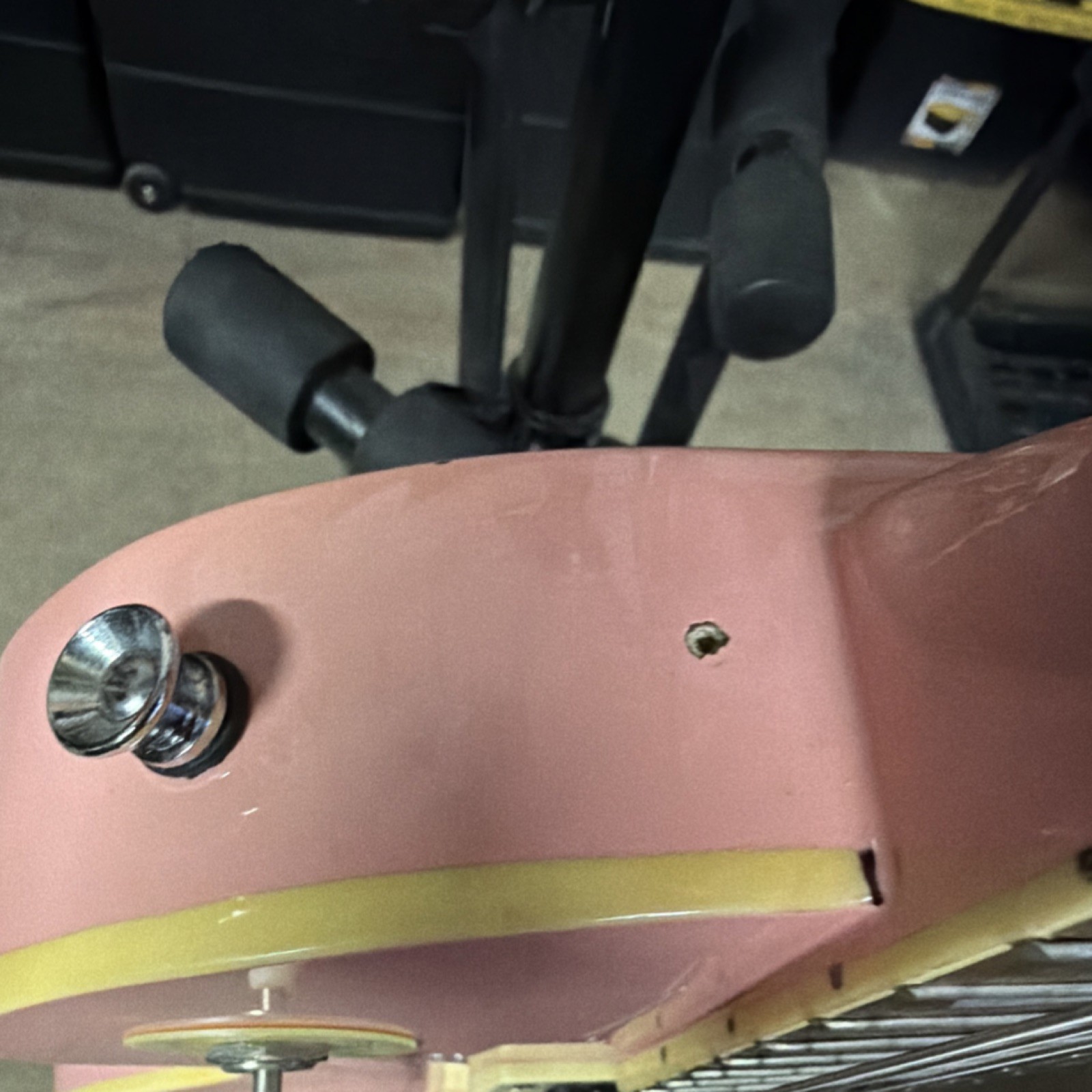 Lawson Damon Electric Guitar Pink LP style solid body with camo hard shell case
