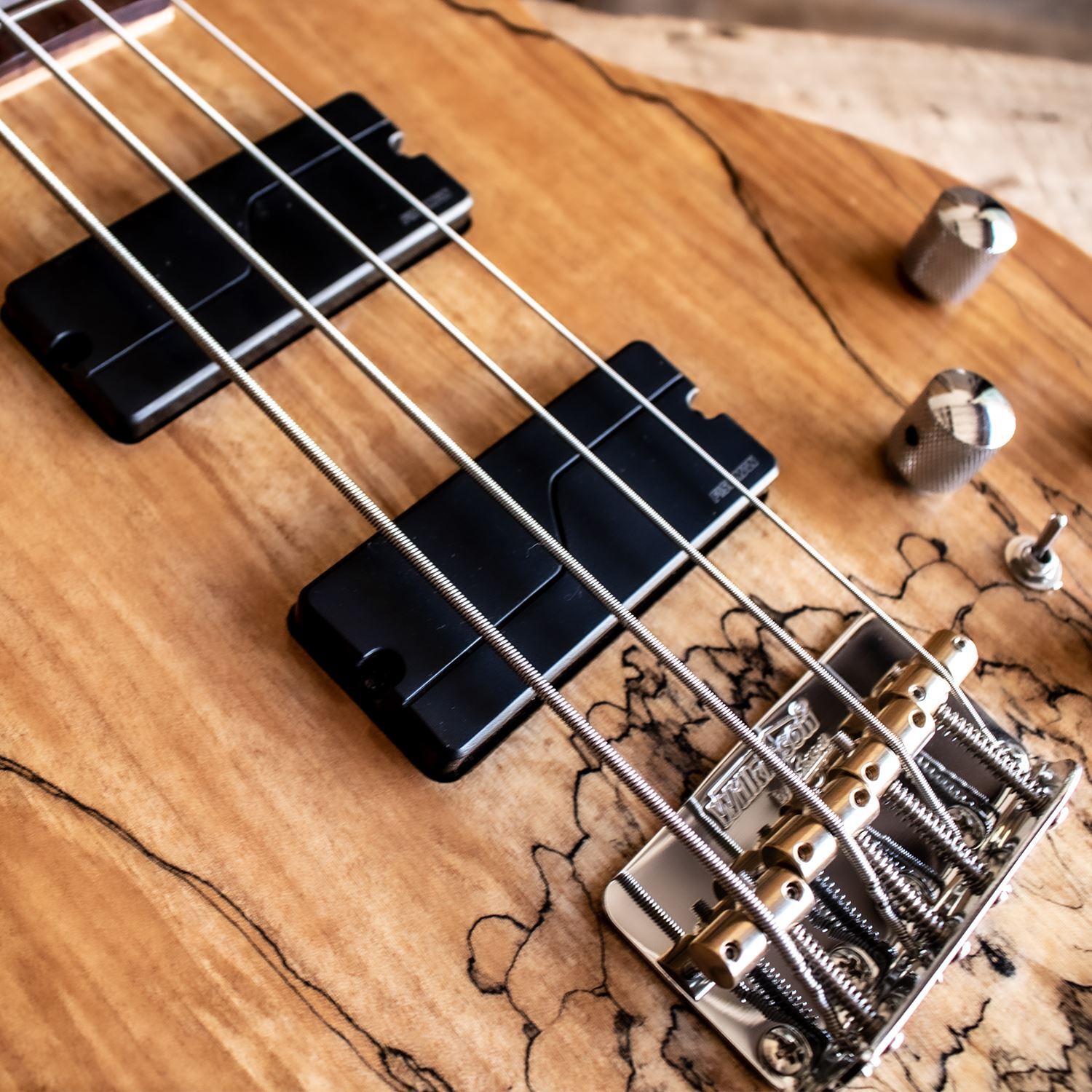 Sawtooth Americana Left-Handed Heritage Series Natural Spalted Maple 4-String 24