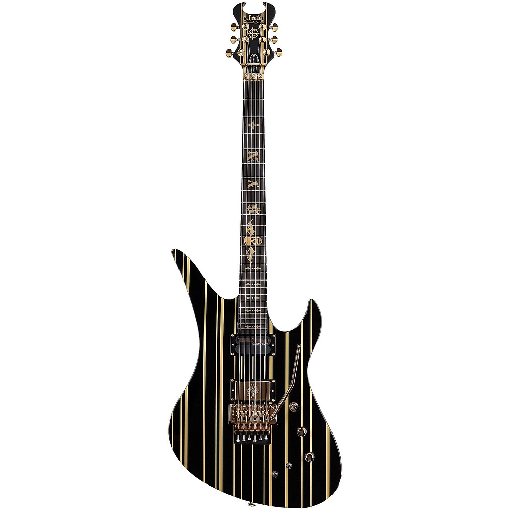 Schecter Synyster Gates CustomS Electric Guitar Gloss Black with Gold Pinstripe