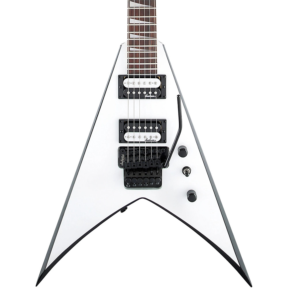 Jackson JS Series King V JS32 Electric Guitar White with Black Bevels