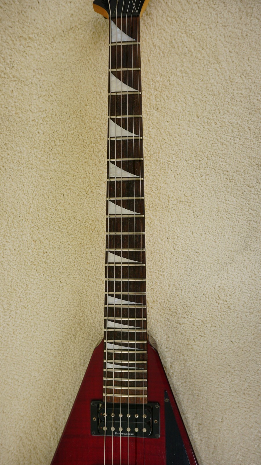 1998 Grover Jackson RR-CU50Q Rhoads Transparent Red Quilt MIJ w/ Jackson Case