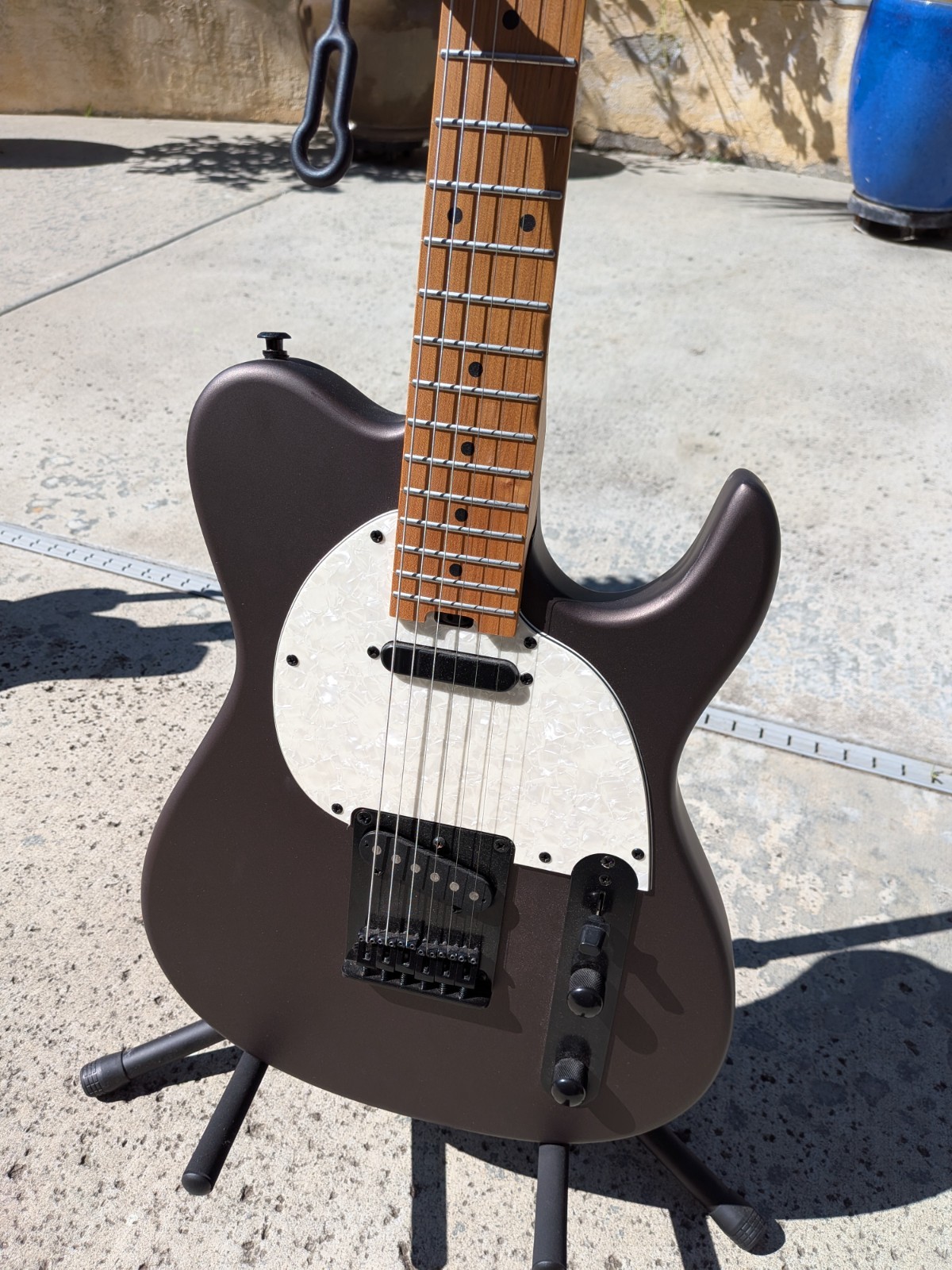 Grote GR-Modern-T electric guitar Pewter (matte metallic dark gray/brown)