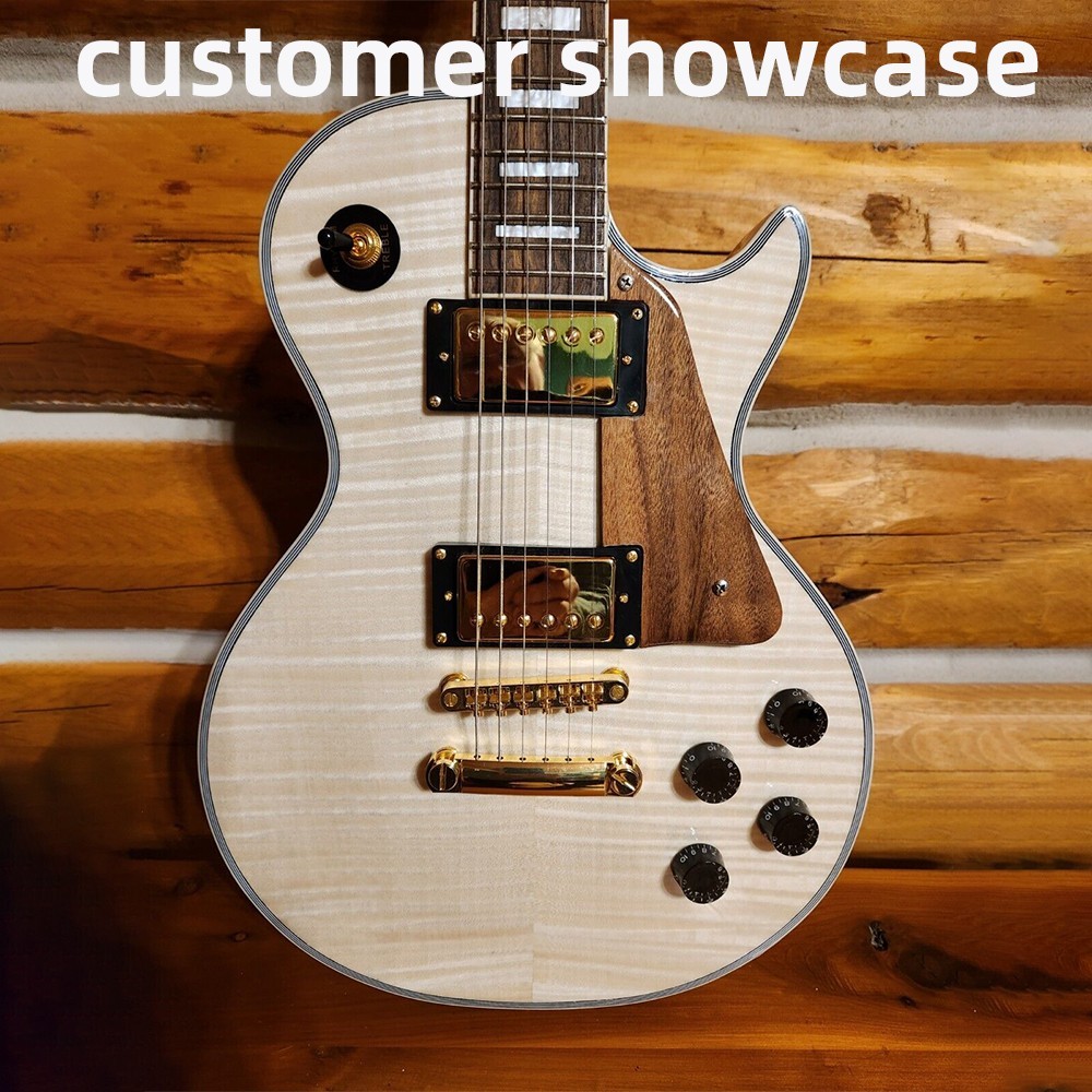Unfinished DIY Electric Guitar Kits GD Archtop Binding Flame Maple Top FREE SHIP