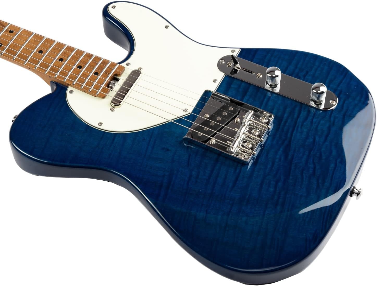 EART NK-C1 Electric Guitar Blue Flame Maple Roasted Neck Alnico Pickups 22 Frets