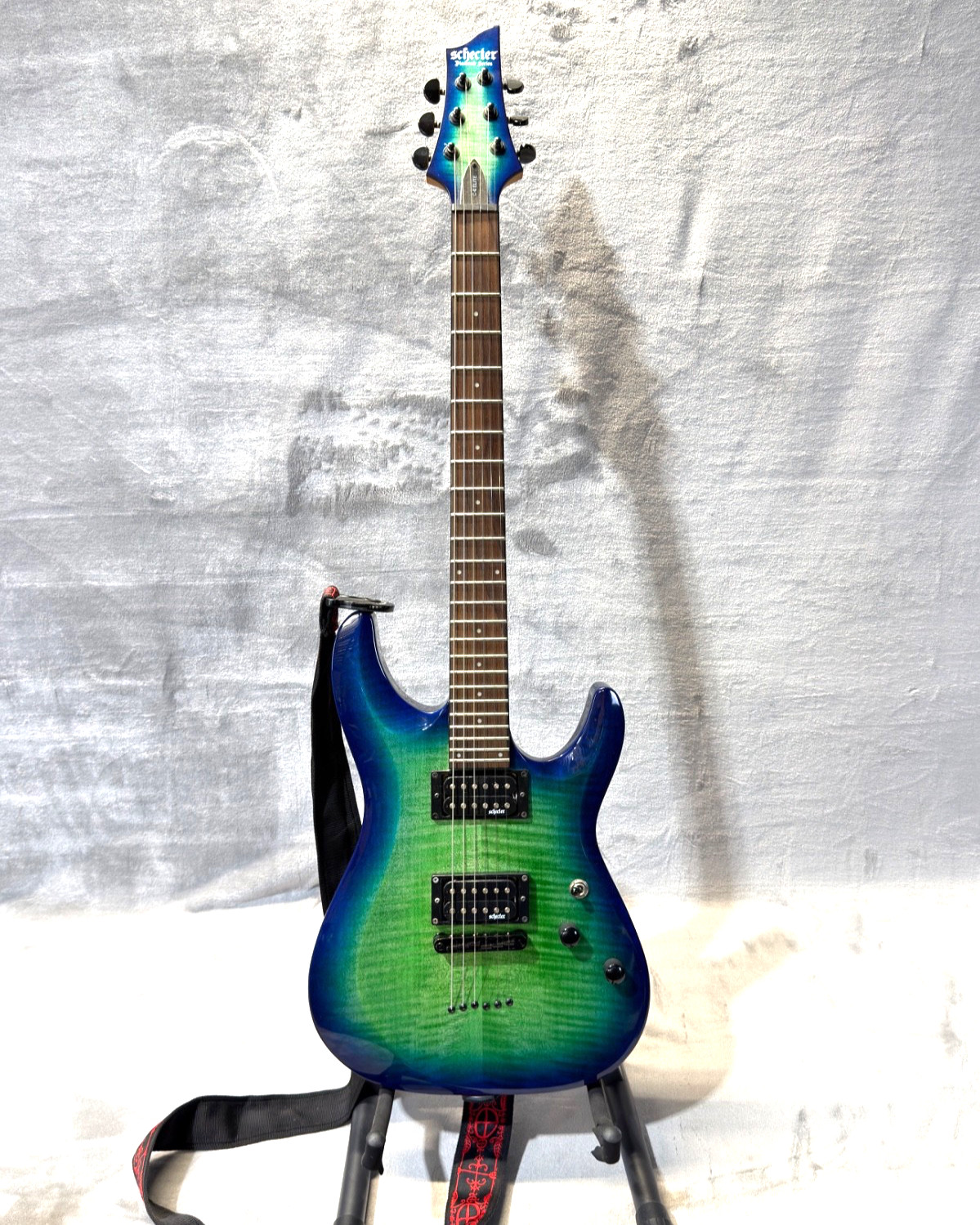 Schecter C-6 Elite Aqua Burst Electric Guitar ~EXCELLENT CONDITION