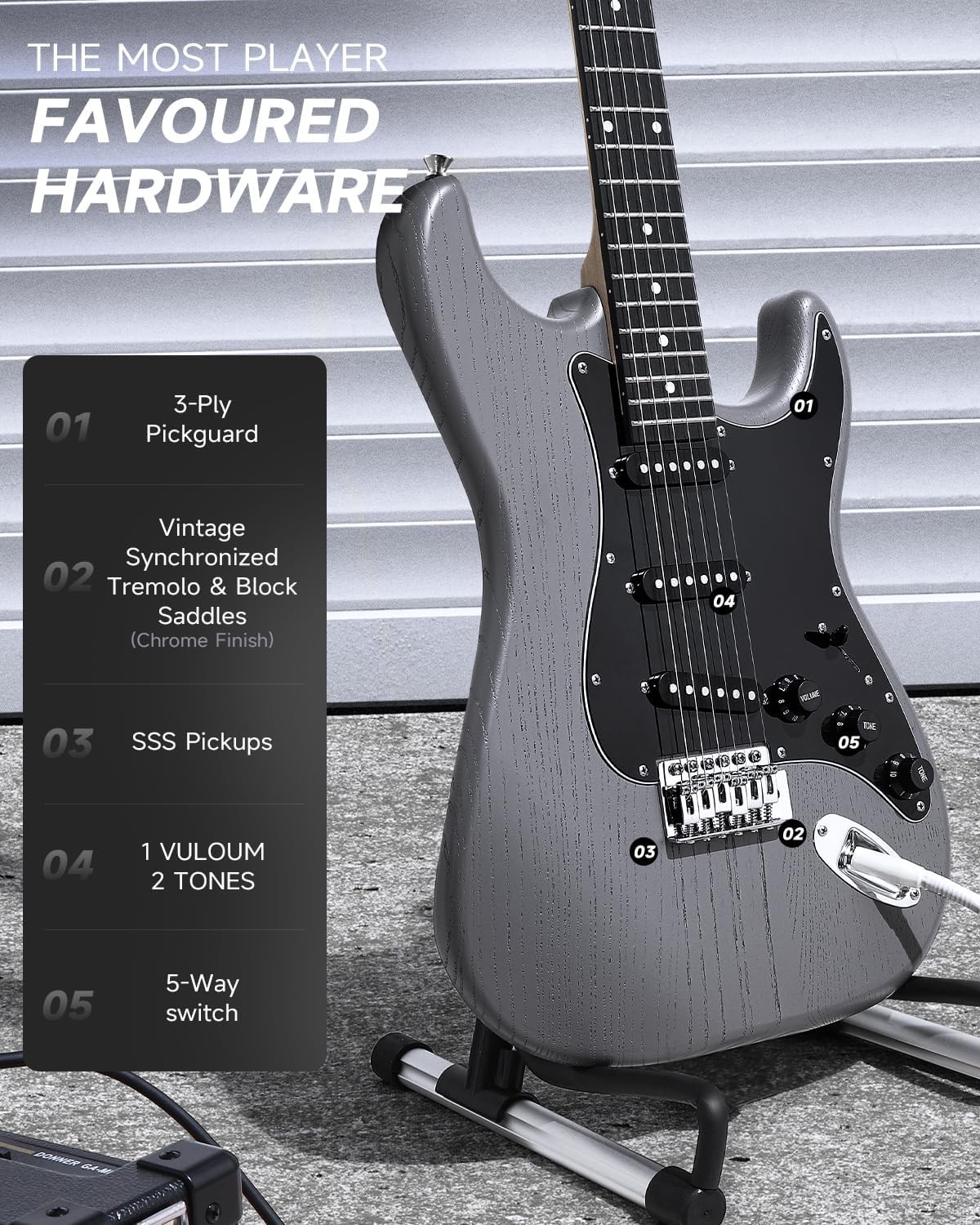 DST 80 Electric Guitar DONNER Beginner Kit with Amp