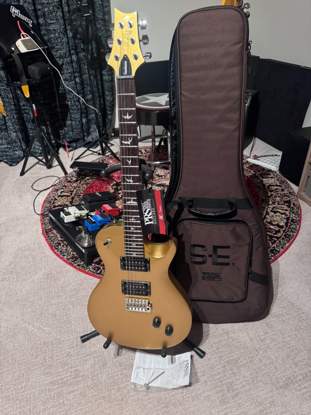 PRS SE Santana Singlecut Trem Egyptian Gold