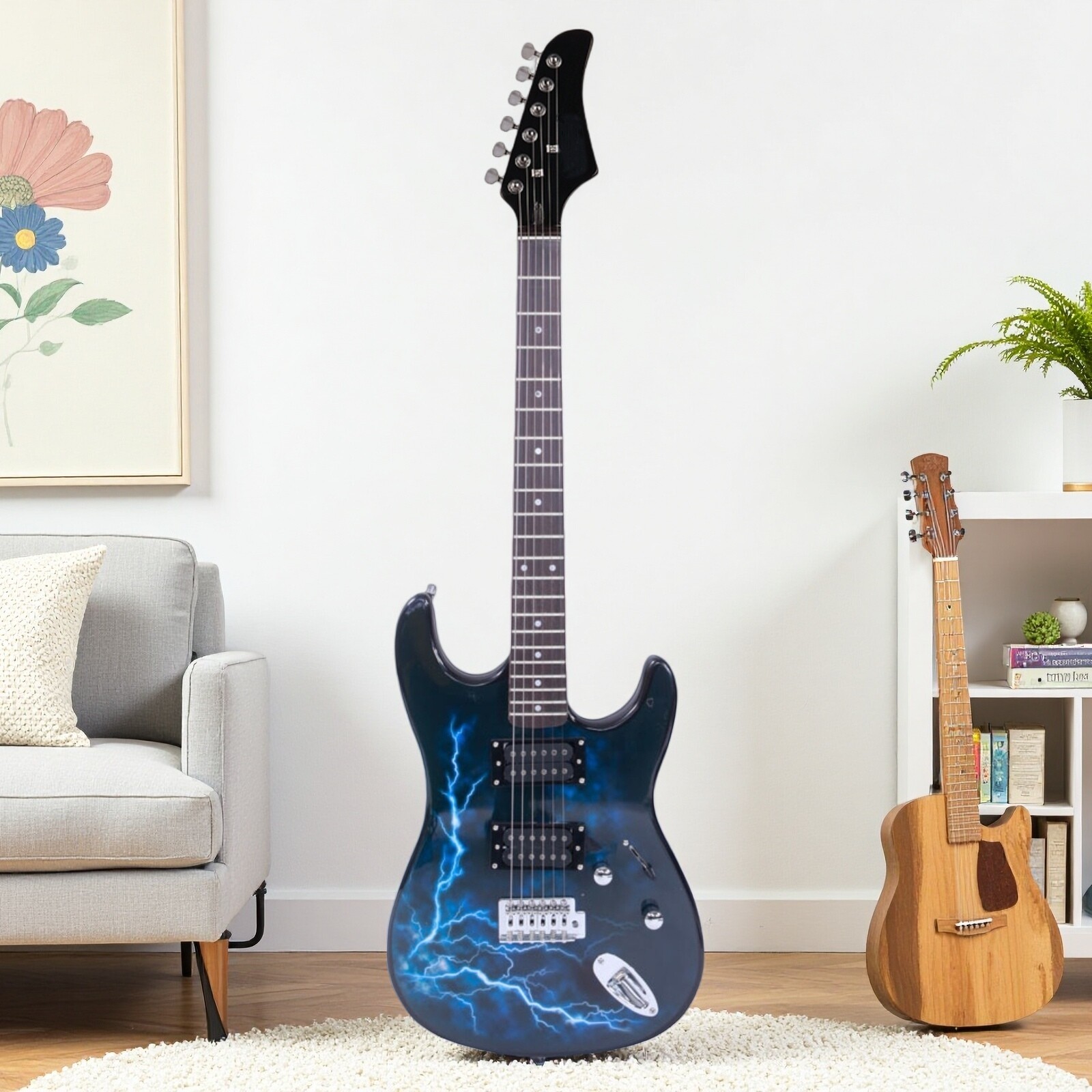 ST Electric Guitar Set – Basswood, HH Pickups, Lightning & Rosewood ​Fretboard