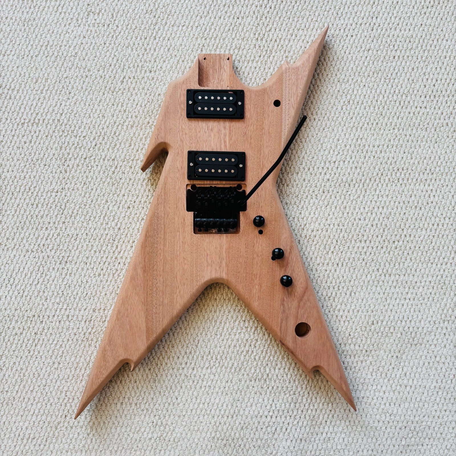 DIY Dean Electric Guitar Kit Mahogany BD Maple Neck Rosewood FB BK Part Tremolo