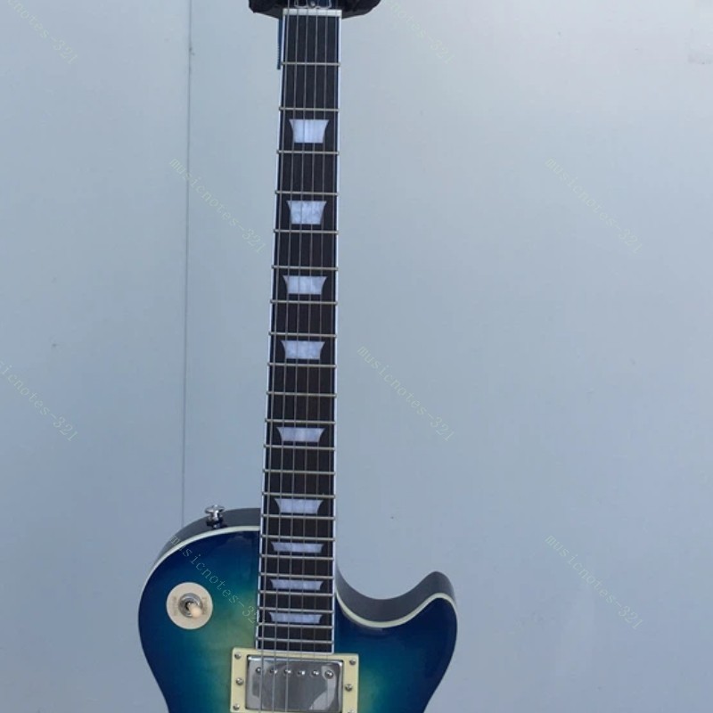 Standard Solid Body Electric Guitar Flamed Maple Top HH Pickup Green Fast Ship