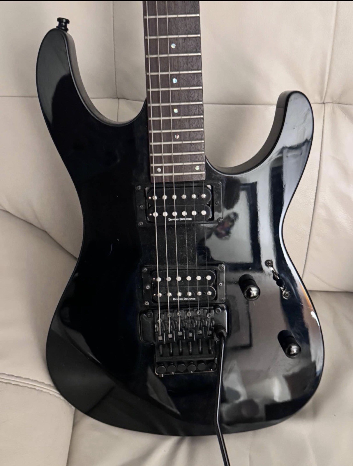 ESP LTD M-102 Electric Guitar Black Duncan Designed Pickups Floyd Rose NOS