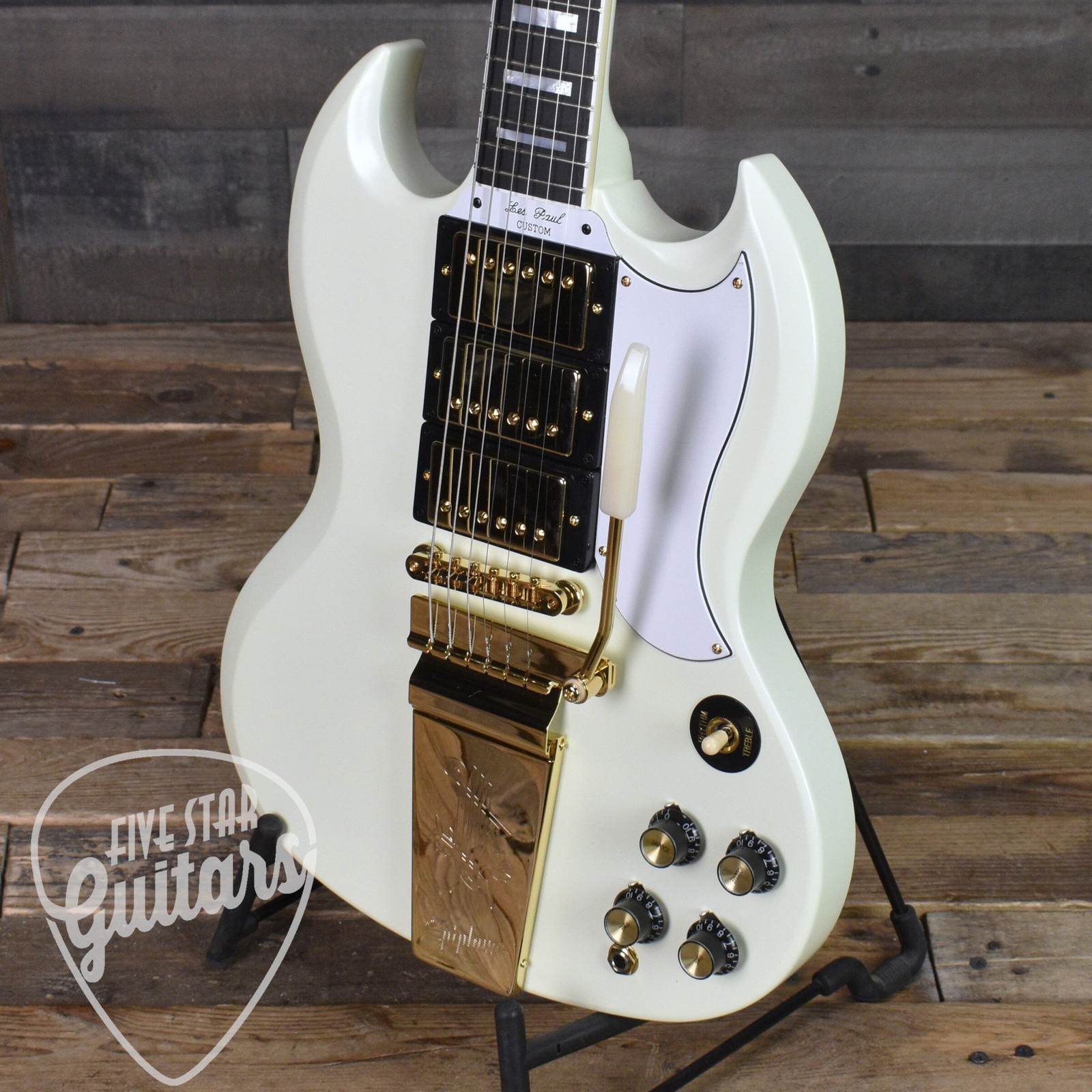 Epiphone ’63 Les Paul SG Custom with Maestro Vibrola – Classic White with Hard