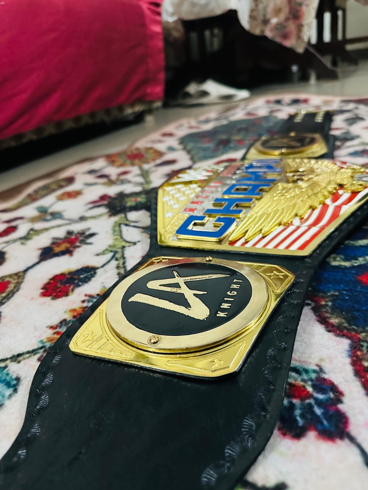 NEW UNITED STATES LA KNIGHT CHAMPIONSHIP REPLICA BELT 4MM ZINC PLATES ADULT SIZE