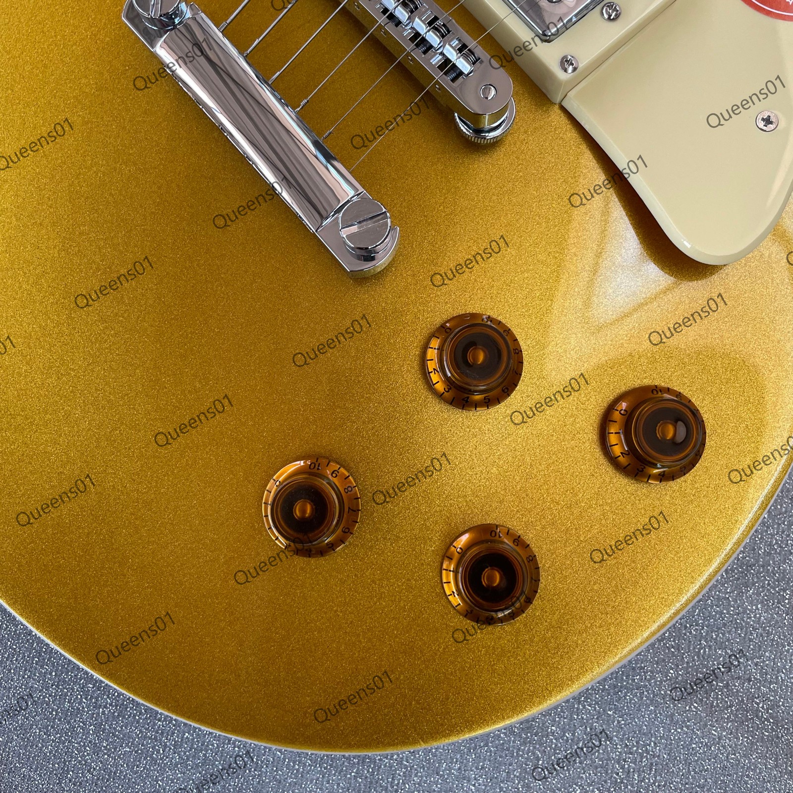 Electric Guitar Stainless Steel Rounded Fret Edge Bone NutSparkle Glod US Stock
