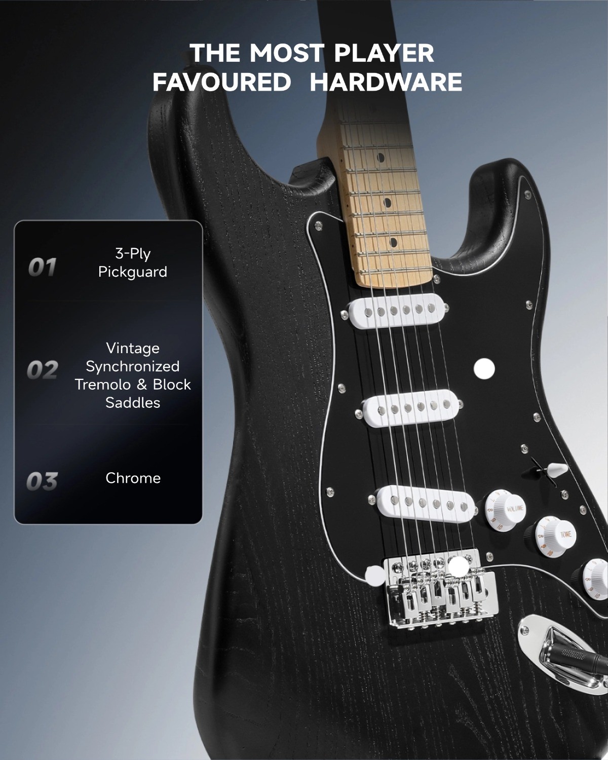 🔥Donner DST-200 Electric Guitar HSS Pickup Solid Body Tremolo Bridge Coil Spilt