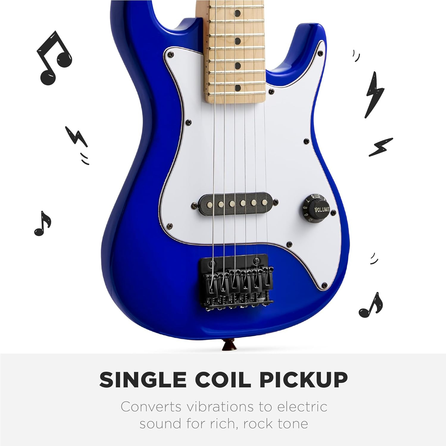 30In Kids Electric Guitar Beginner Starter Kit W/ 5W Amplifier, Strap, Gig Bag,