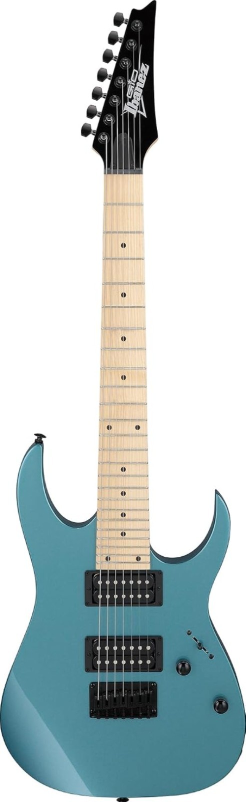 RG Gio 7-String Electrc Guitar – Metallic Light Blue Bundle with Gig Bag, Tun…