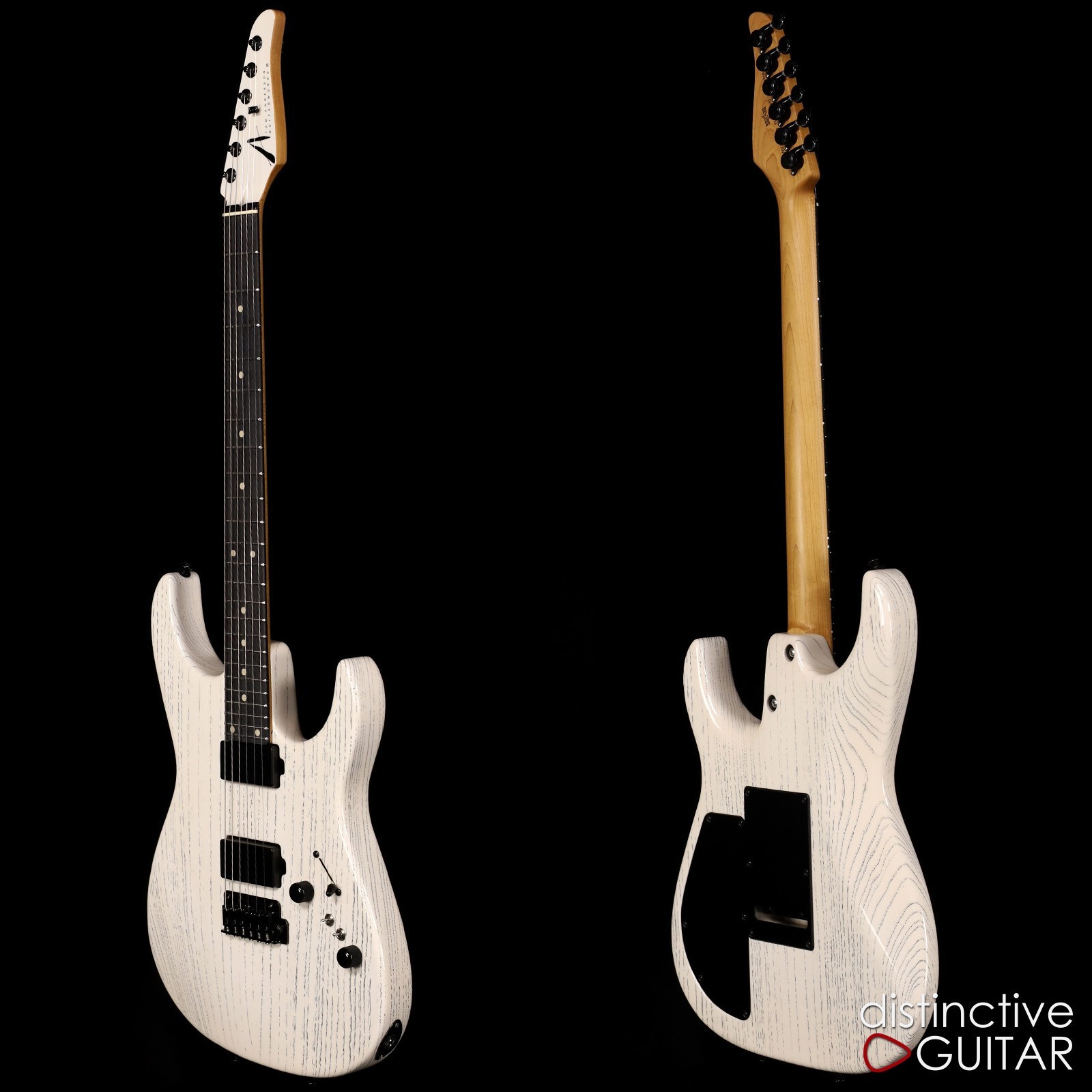 NEW TOM ANDERSON GUITARWORKS ANGEL PLAYER – WHITE W/ BLACK DOG HAIR – 24 FRETS