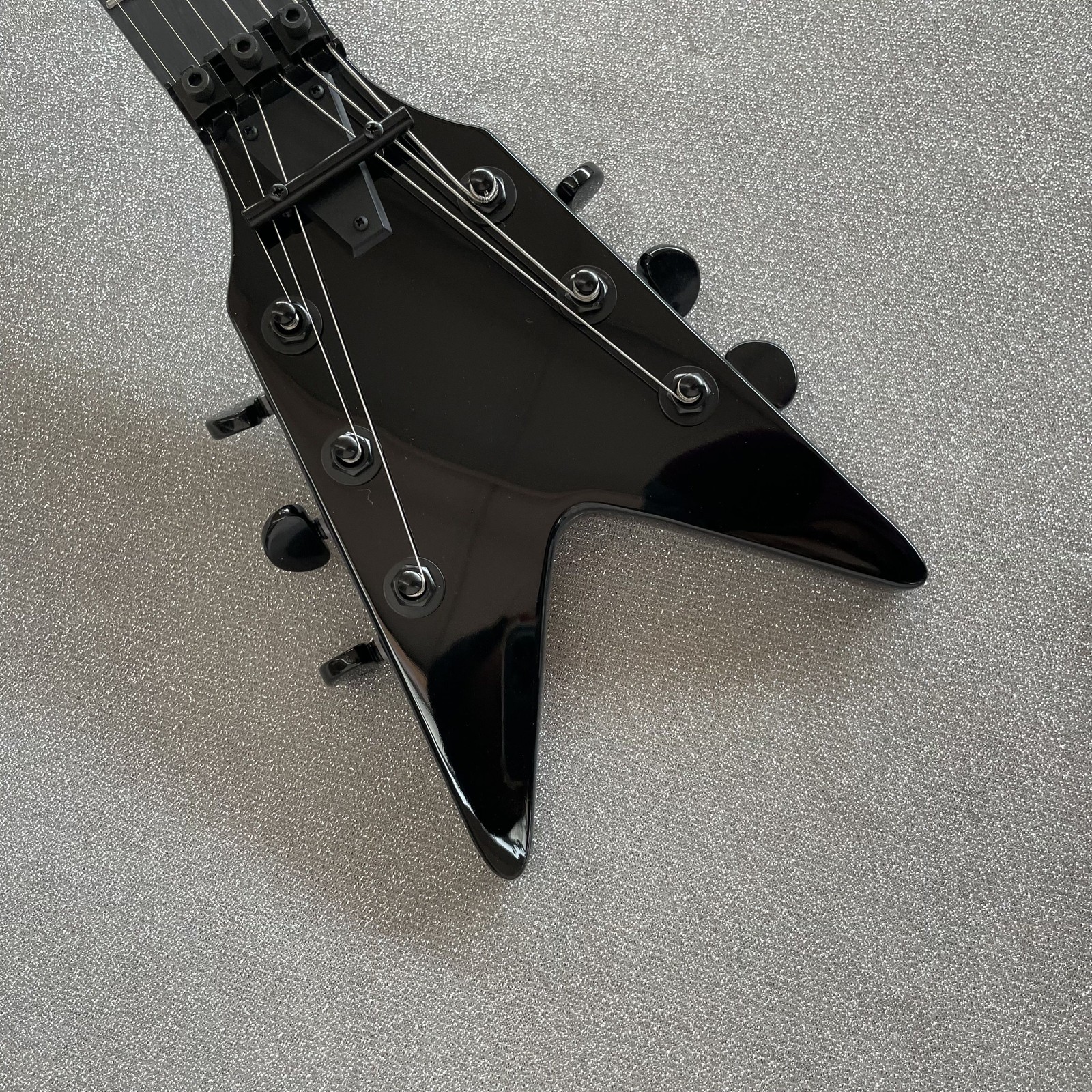Electric Guitar Double Tremolo H-H Pickups Lightning Print Blue Finish Black HW