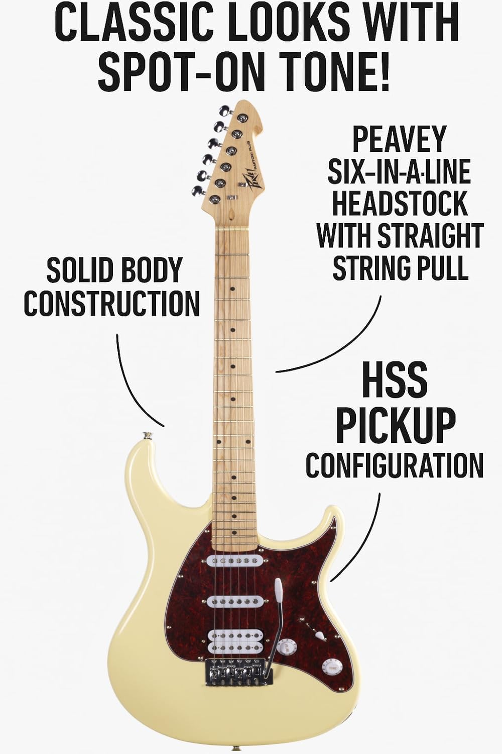 Peavey Raptor Plus Ivory Electric Guitar (RAPTORPLUSIVORY)