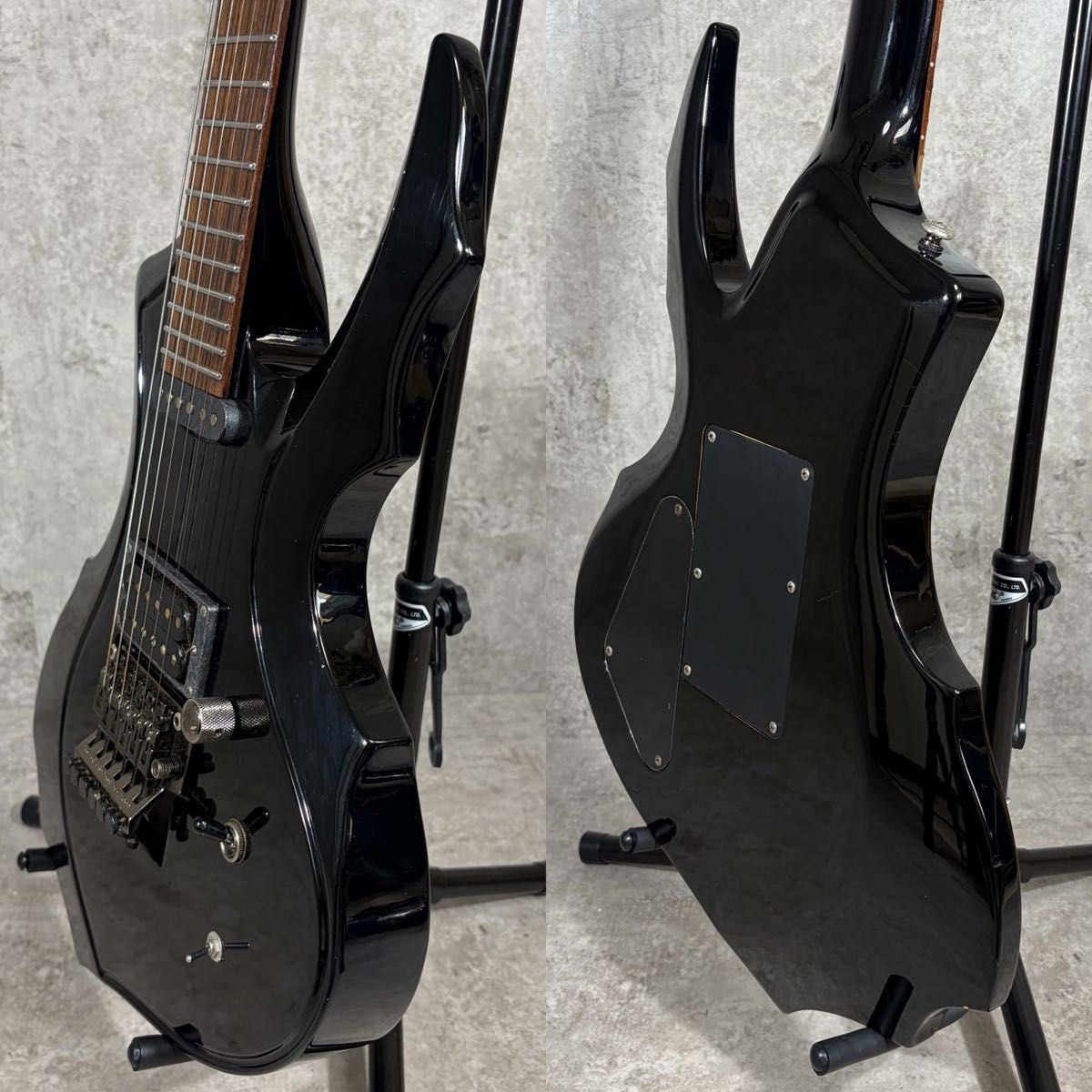 GrassRoots G-A-68 Aoi Signature Model Electric Guitar Black V-Shaped Body