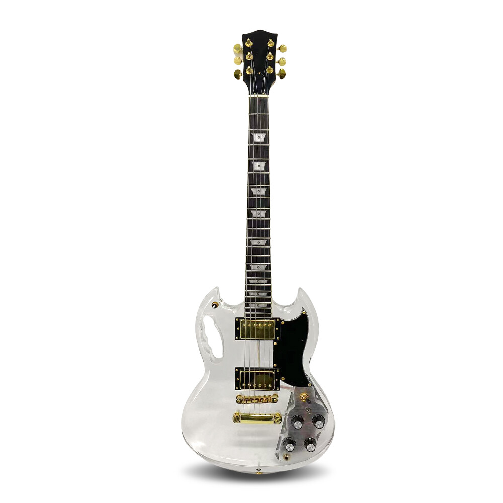 LED Light Electric Guitar Acrylic Body Hyaline Maple Neck Sweet Tone