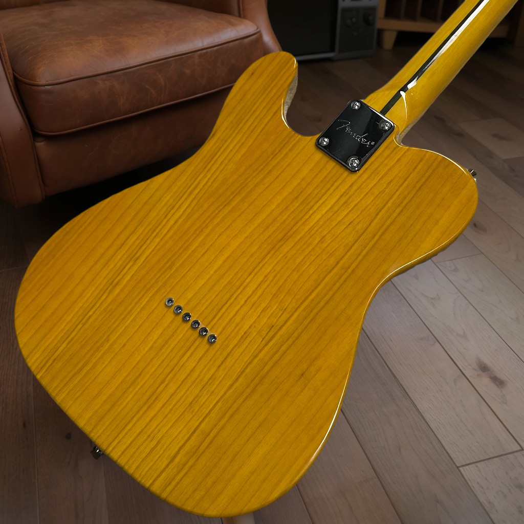 Tele Electric Guitar Maple Fretboard Ash Body Transparent Yellow Color 6 String