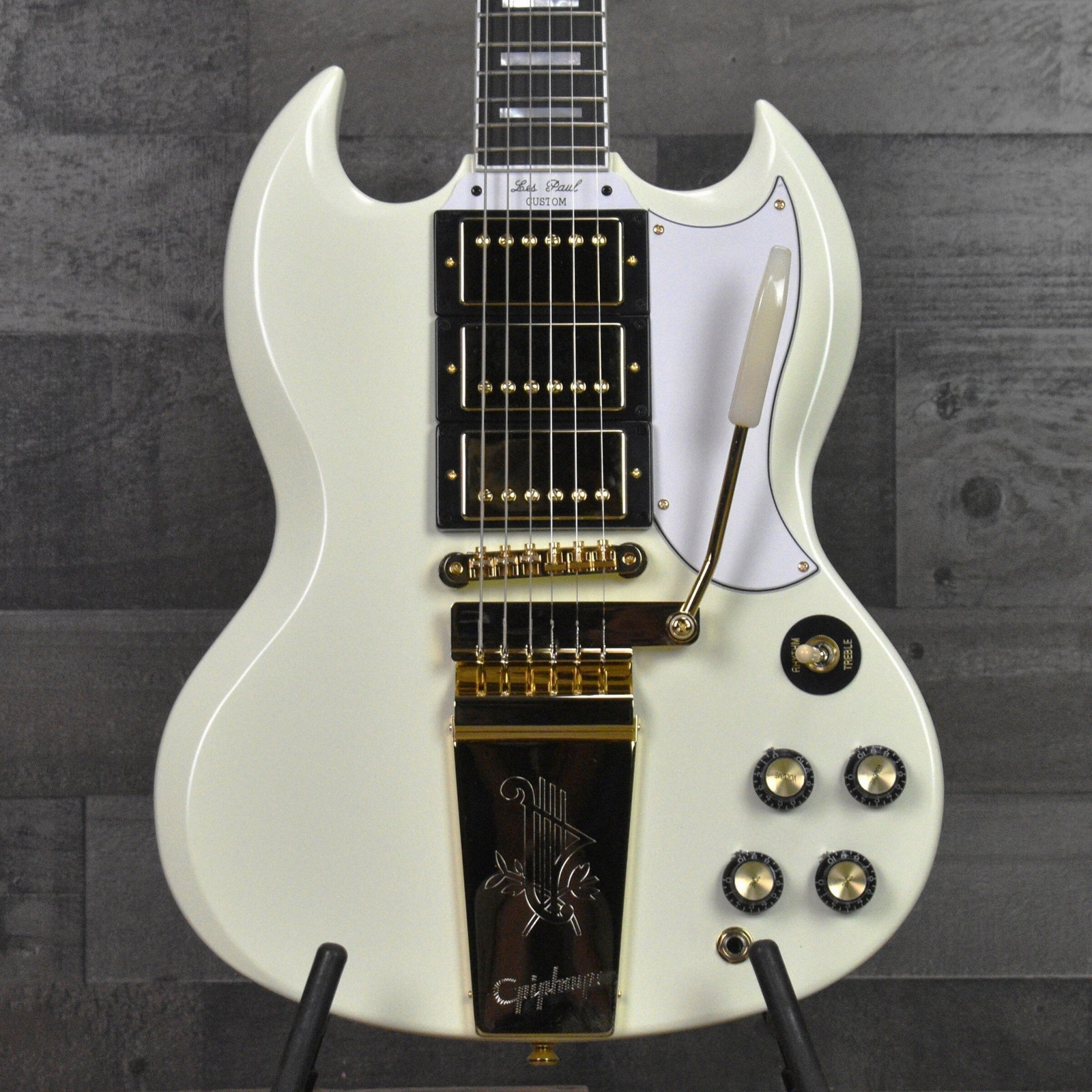Epiphone ’63 Les Paul SG Custom with Maestro Vibrola – Classic White with Hard