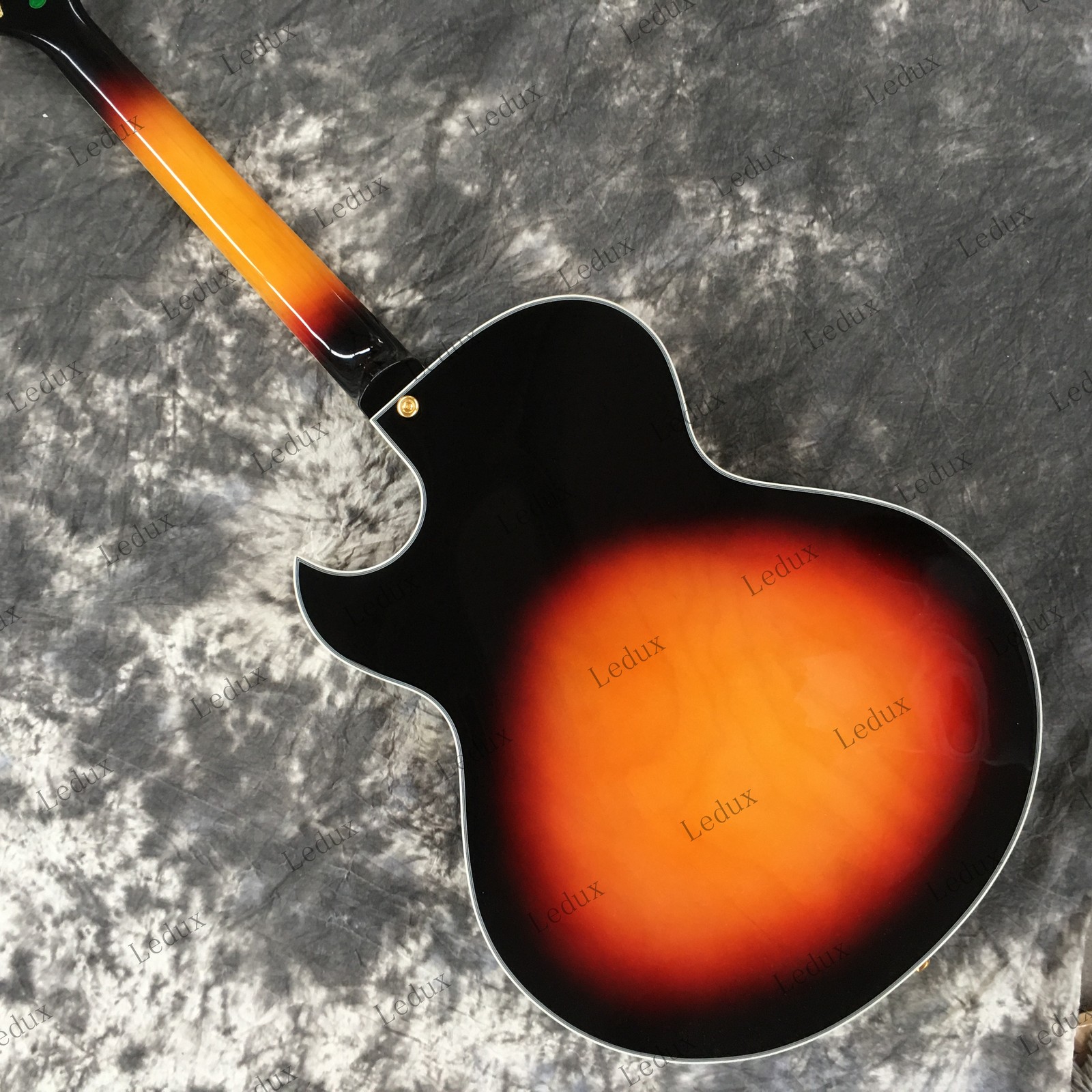 Hollow Jazz Electric Guitar Stainless Steel Rounded Frets Bone Nut Sunburst