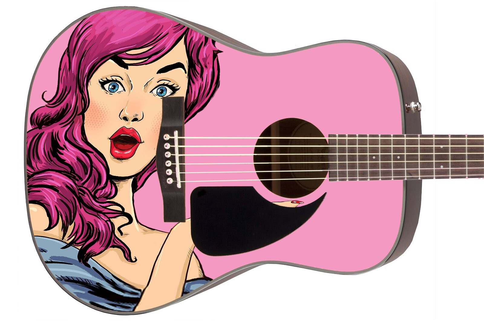 Guitar Wrap Skin Axe Re-Skin Pop Rock Biggest Fan Groupie Girl 1210