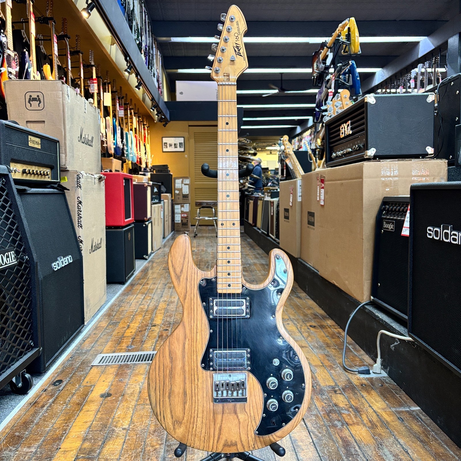 Peavey USA T-60 Solid Body Electric Guitar 1980 Natural Ash
