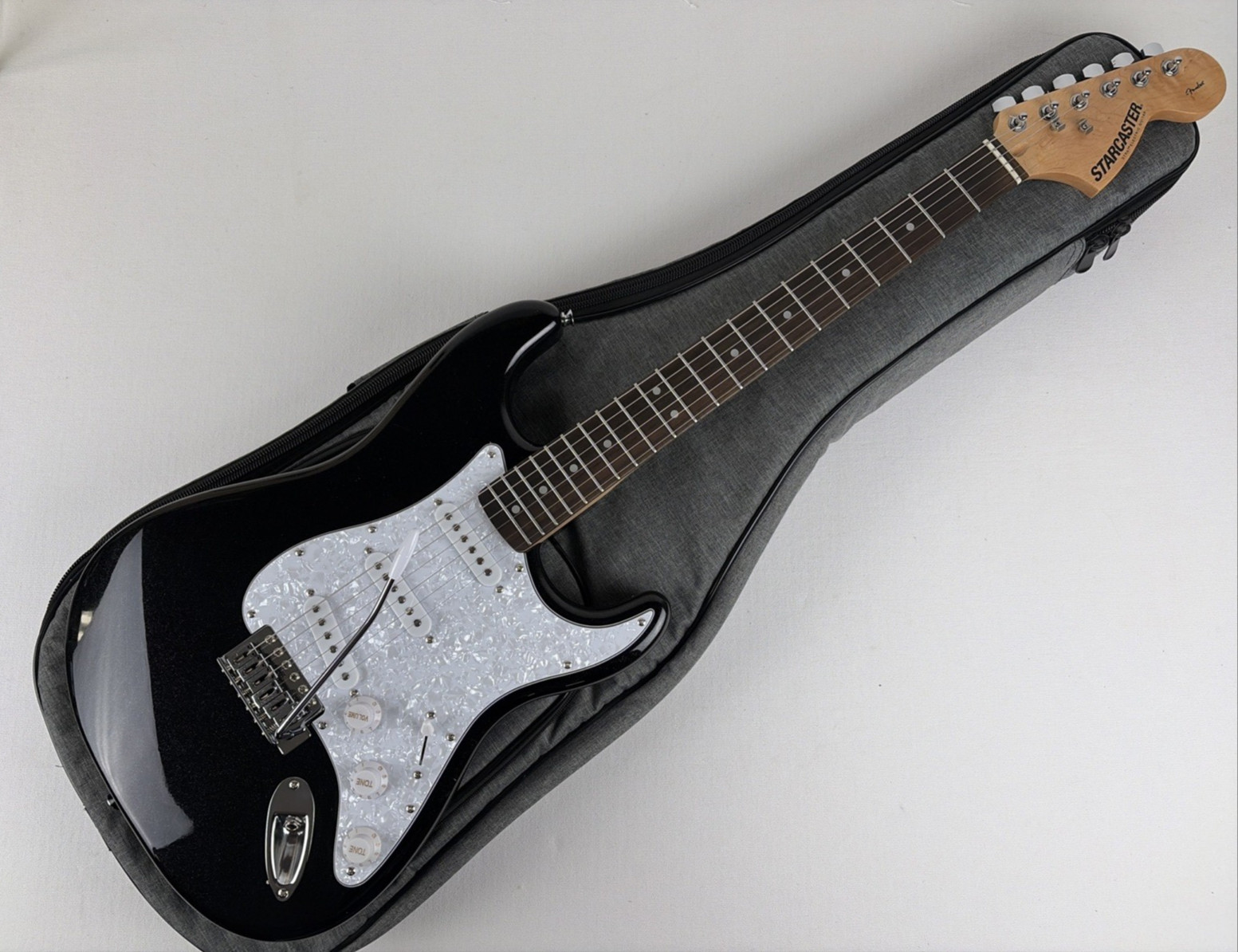 Metallic Black Starcaster Strat by Fender Electric Guitar ~ With Gig Bag ~ Nice