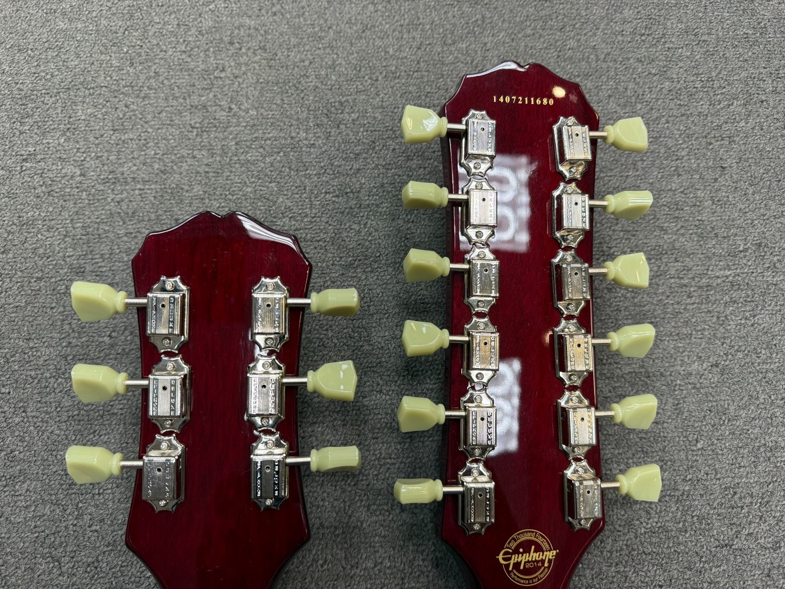 Epiphone G-1275 Double Neck Electric Guitar Cherry w/Original Case EXCELLENT! –