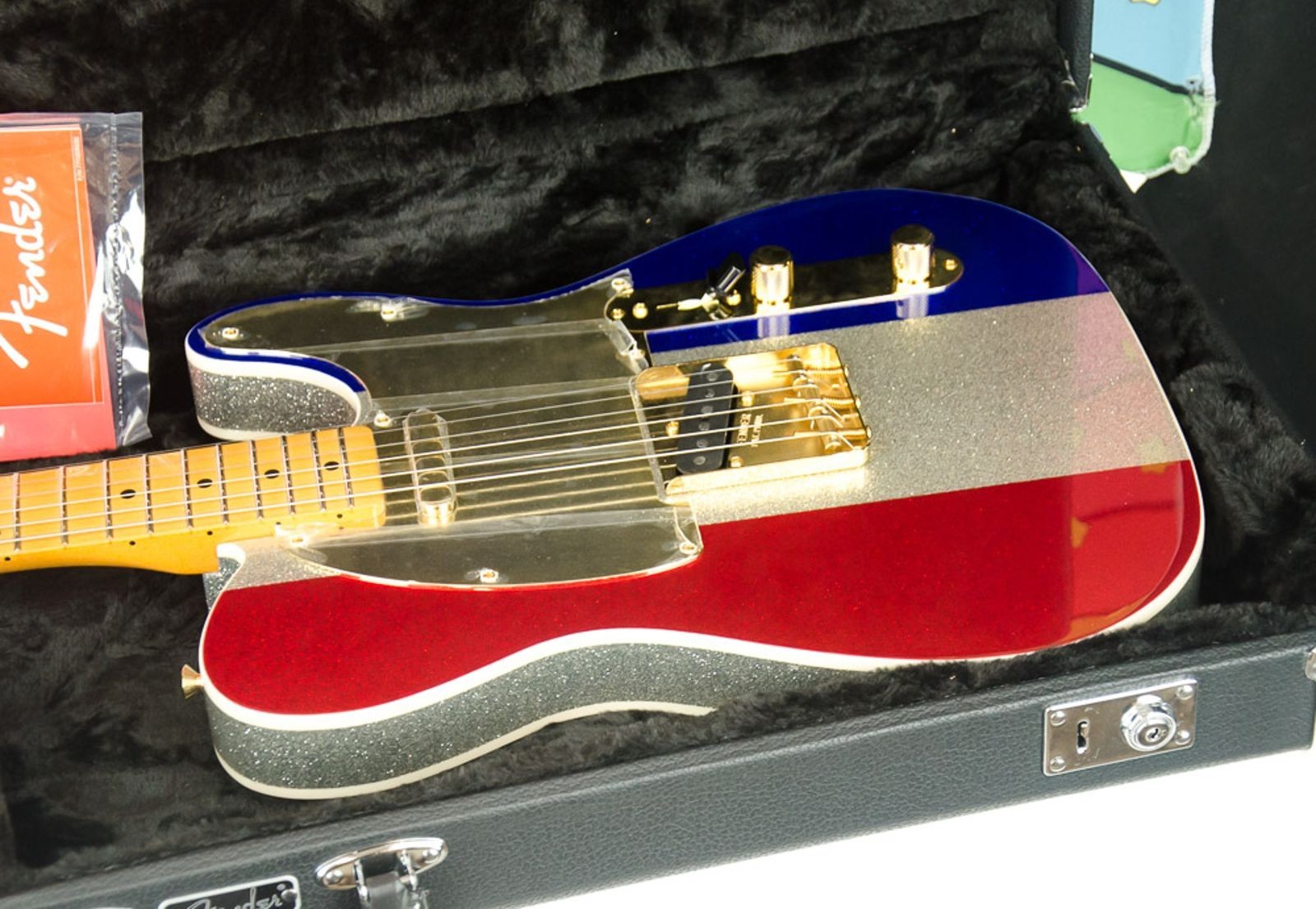 Fender Limited Edition Buck Owens Telecaster Guitar Red,Silver & Blue Sparkle