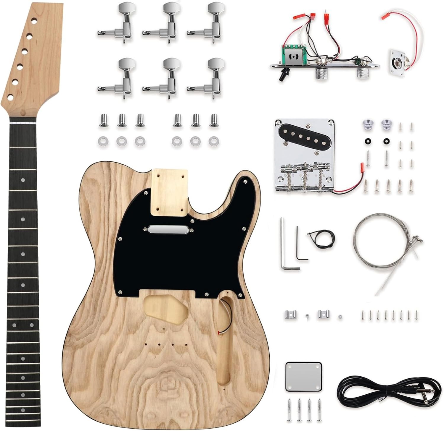 DIY Electric Guitar Kit Beginner Kit TL Style 6 String Right Handed Basswood Bod