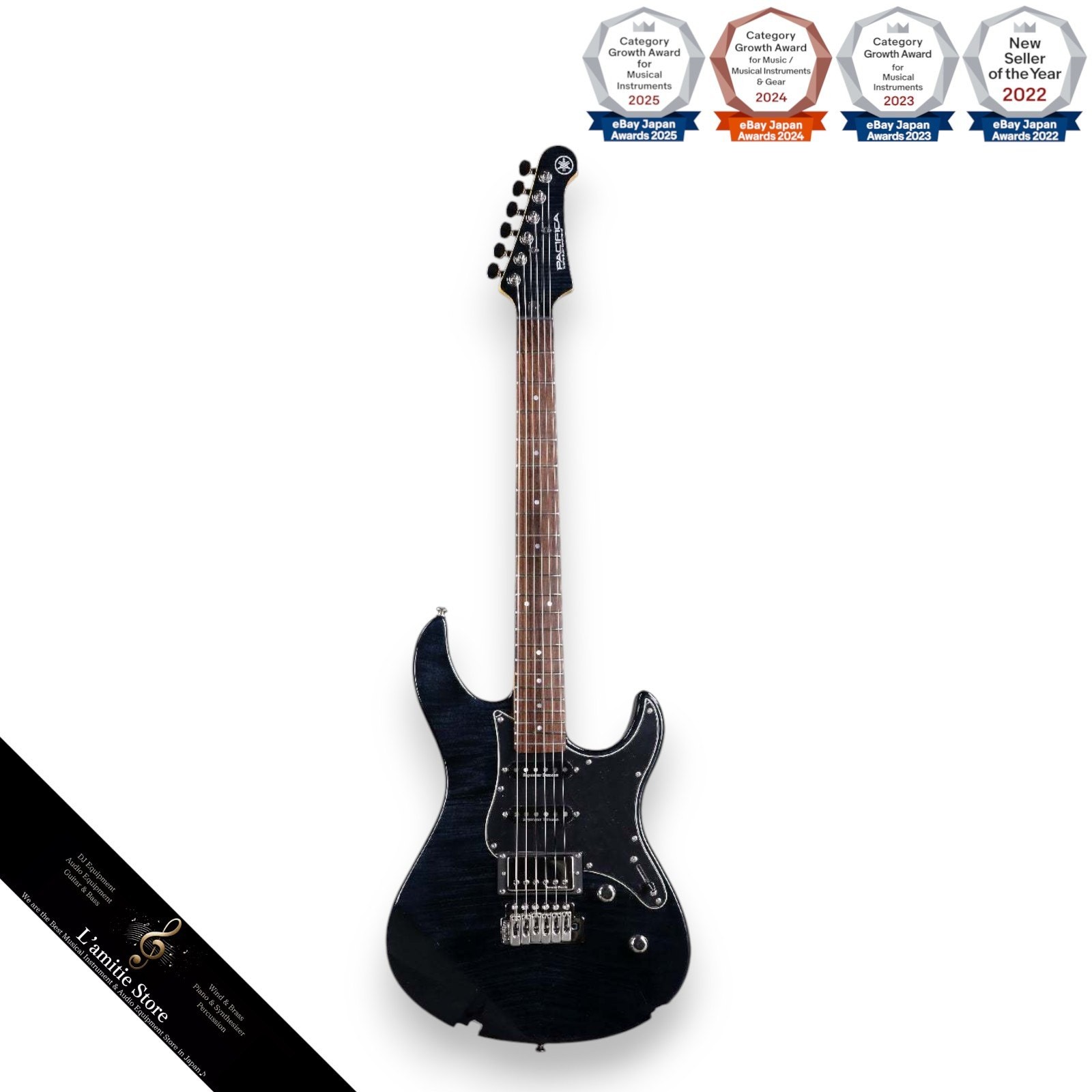 Yamaha Pacifica 612 VII FM Electric Guitar Translucent Black Allder Maple