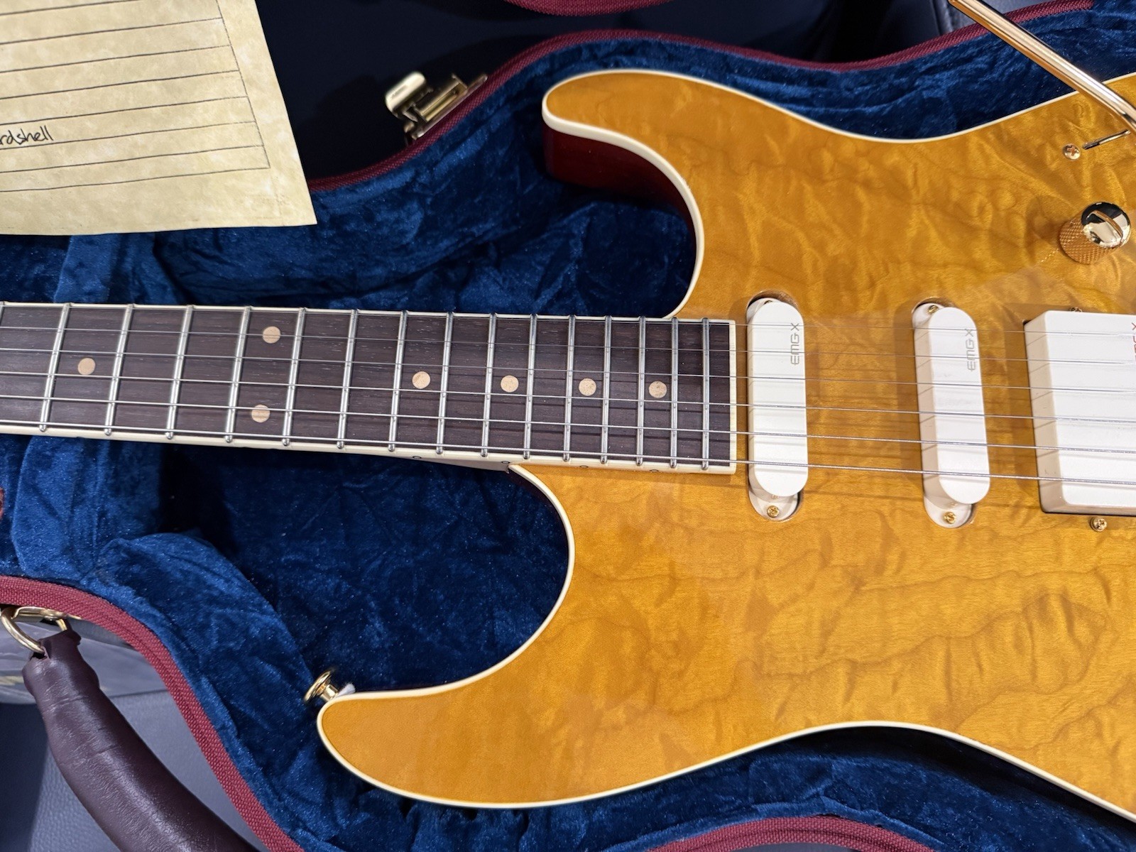 Pensa MK-1 Classic Flat Top Electric Guitar Solid Body Amber RH 6-String Case