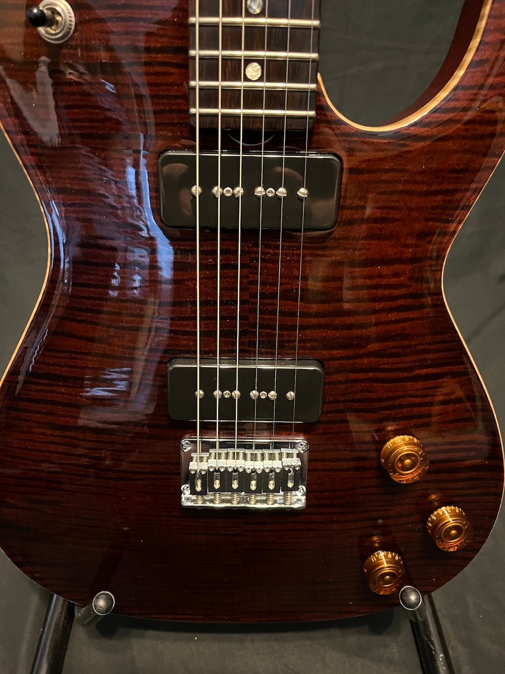 2008 Don Grosh Carve Top T Semi Hollow Guitar 5A Flame Top Braz Board W/OHSC