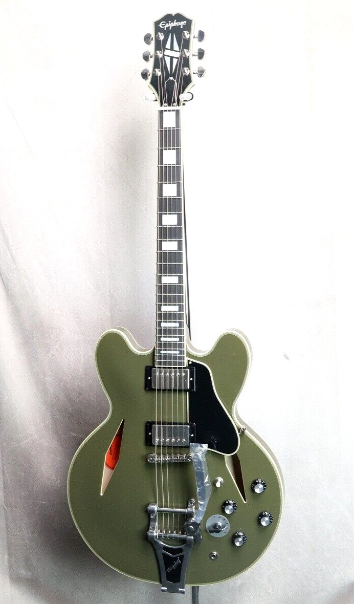 NEW Epiphone Shinichi Ubukata ES-355 Custom Bigsby ver.02 Olive Drab Hard Case