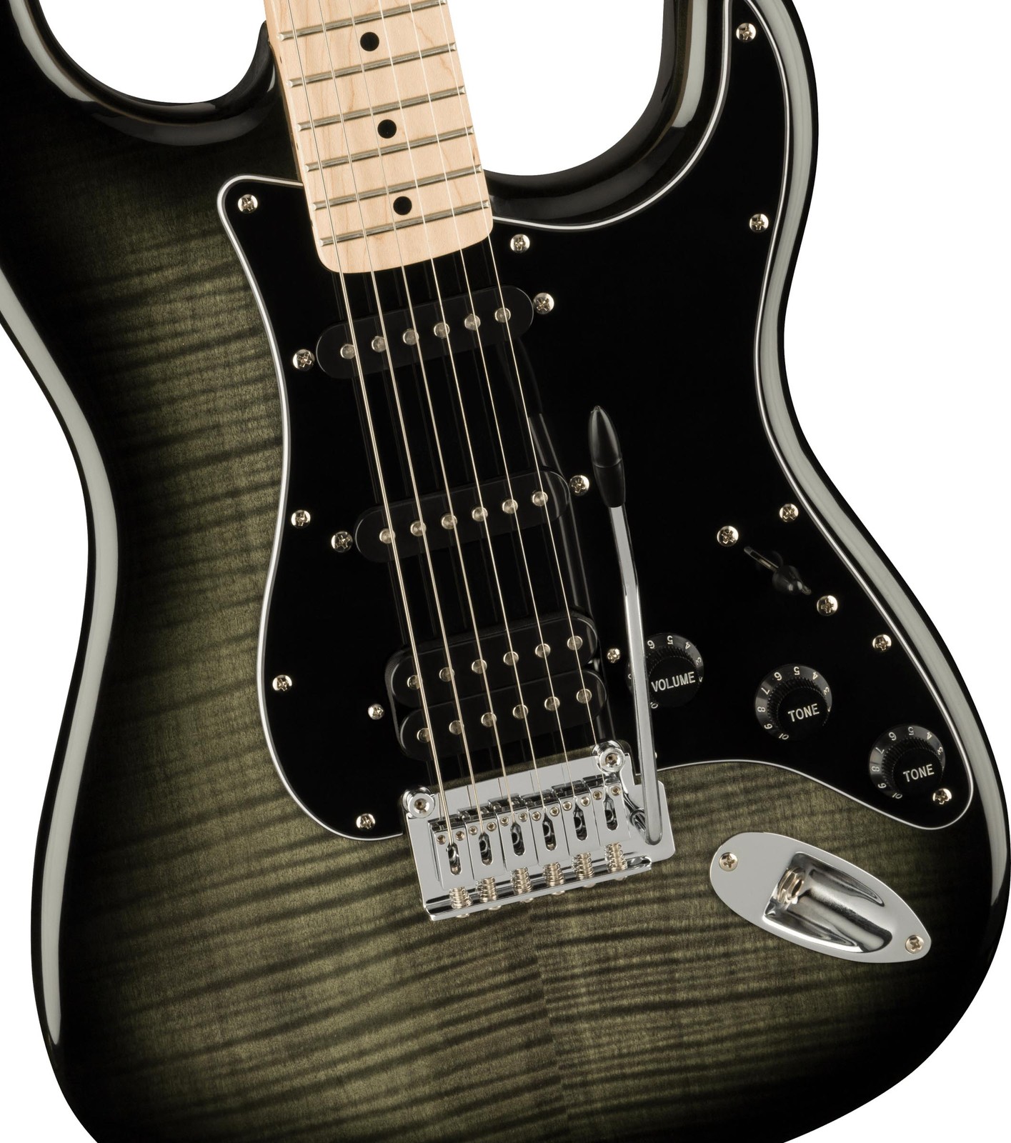 Fender Squier Affinity Stratocaster FMT HSS – Black Burst w/ Gig Bag