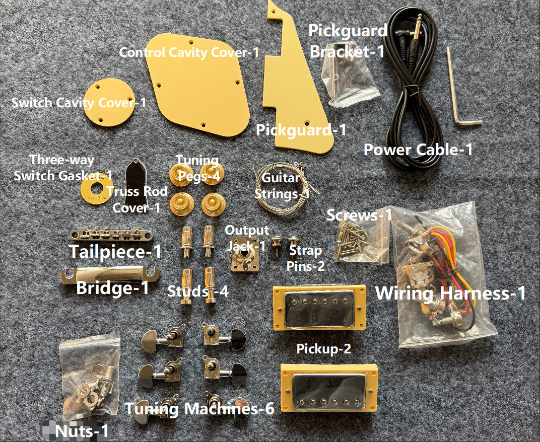 Natural Wood LP S-td Electric Guitar Components with Accessories DIY Rock Jazz