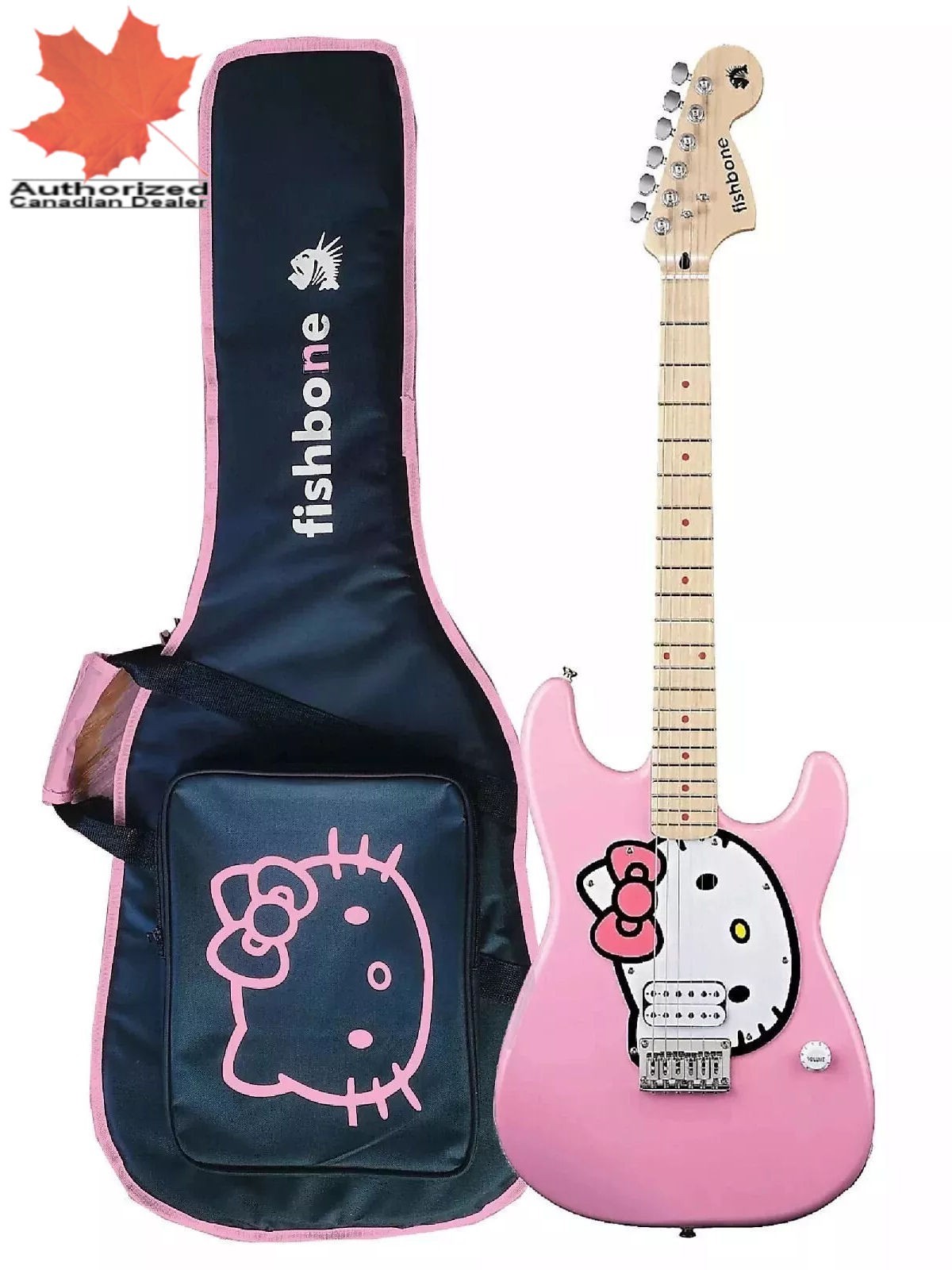 Fishbone custom fashionable PINK electric guitar Hello Kat + Bag Fast US SHIP