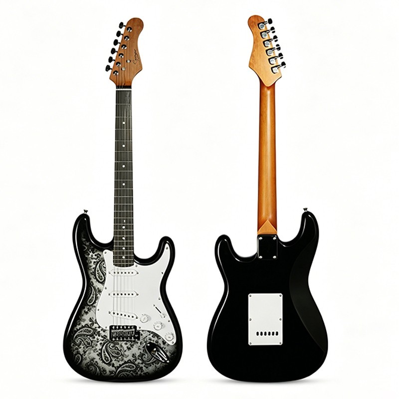 39 Inch Paulownia Wood Single-Cut Tremolo Electric Guitar for Adult Beginners