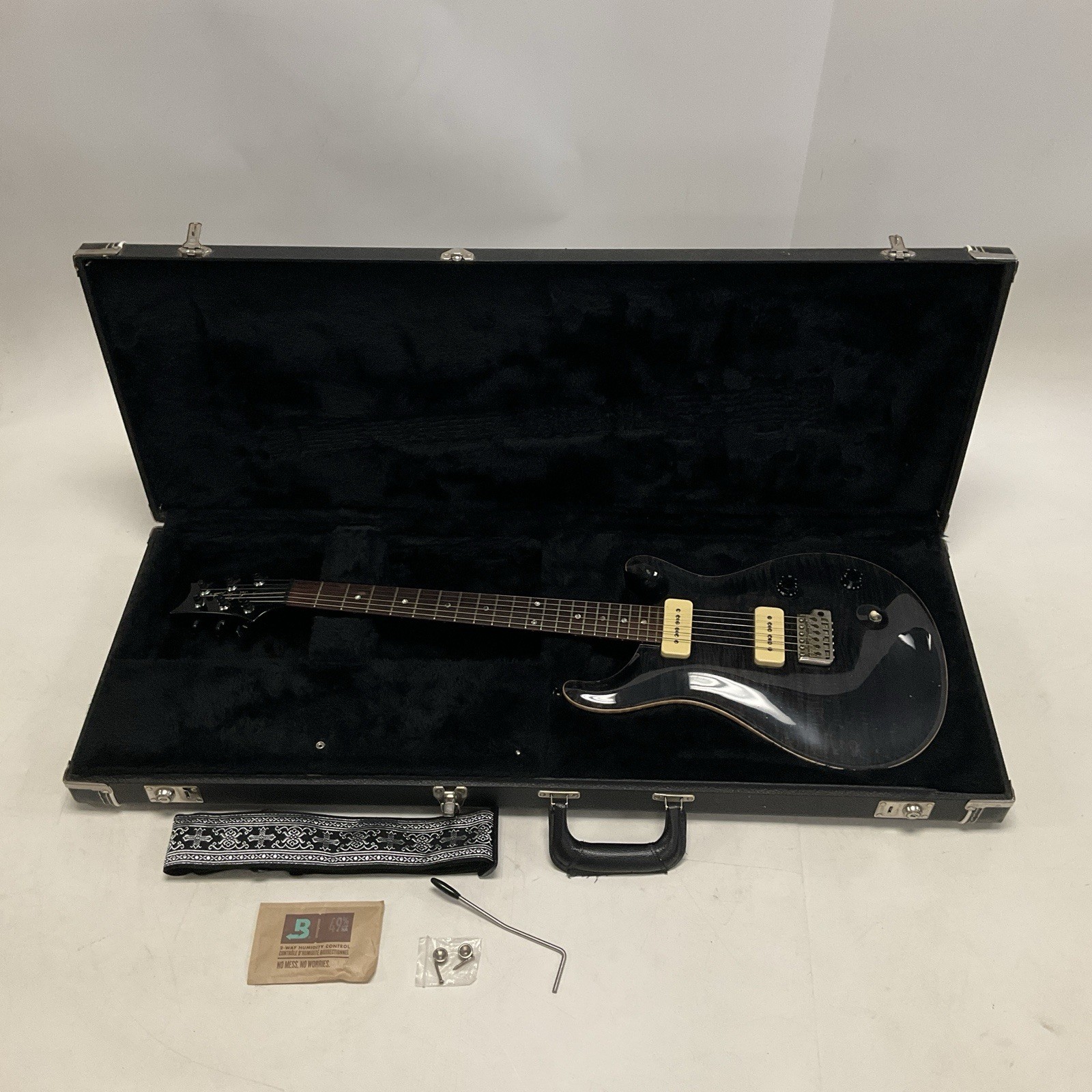 1999 PRS McCarty Soapbar 10 Electric Guitar Black Brown Woodgrain With Case