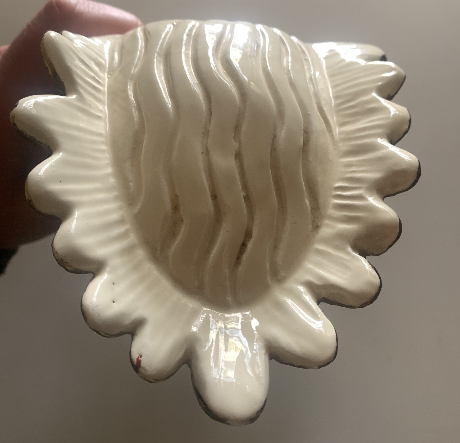 VINTAGE 11″ LARGE FIGURE CERAMIC COIN TRAY AMERICA INDIAN NATIVE MADE IN ITALY
