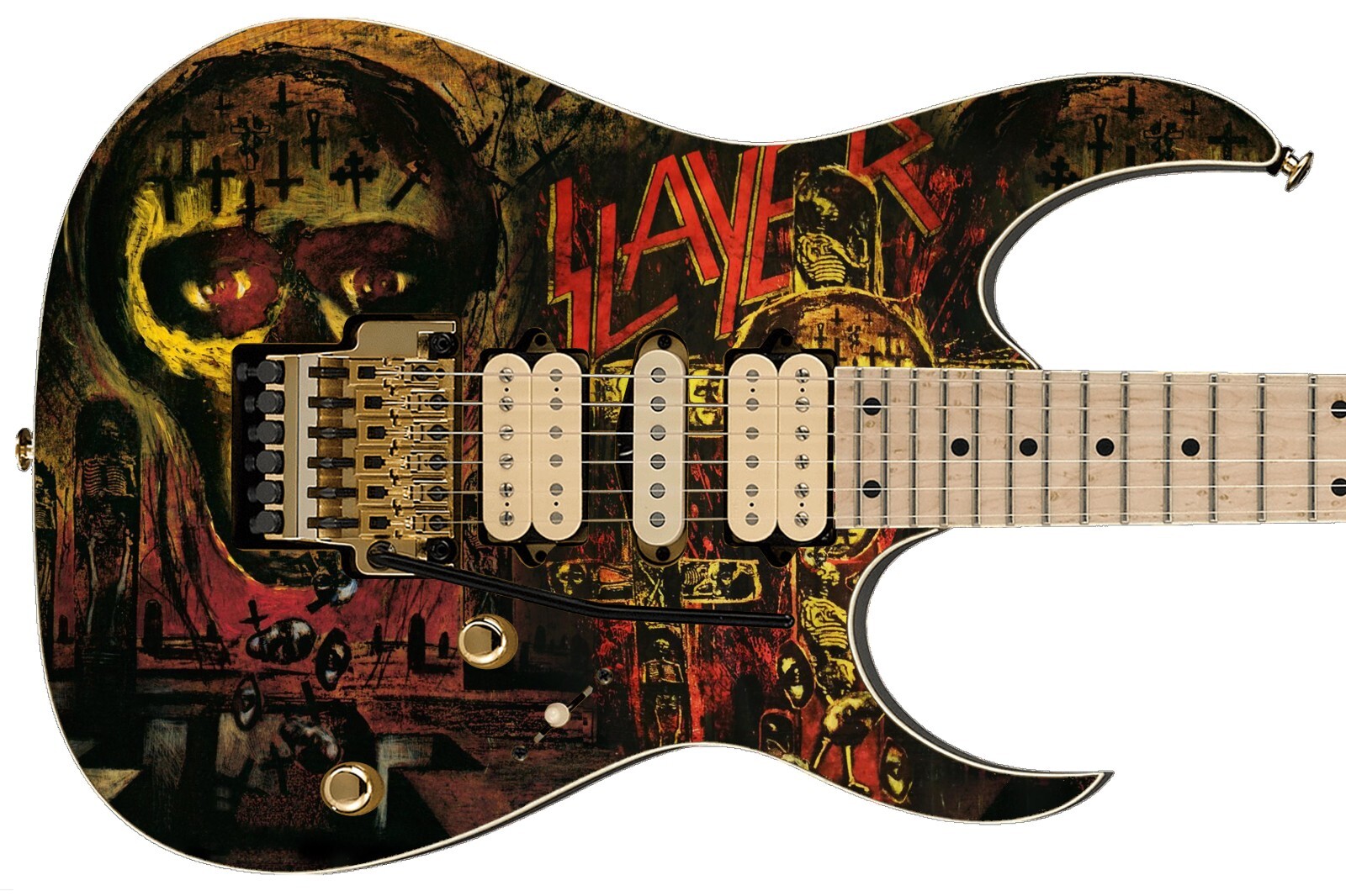 Guitar Skin Axe Wrap Iconic 80’s Metal Rock Slayer Seasons in the Abyss 1224